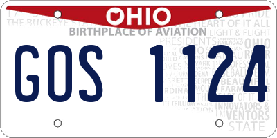 OH license plate GOS1124