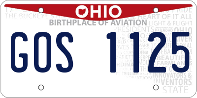 OH license plate GOS1125