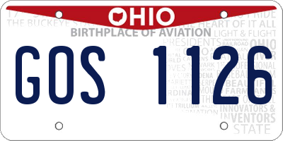 OH license plate GOS1126
