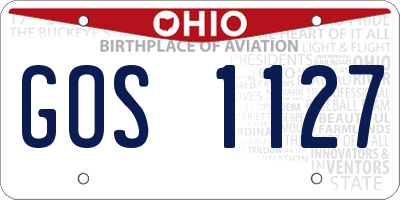 OH license plate GOS1127