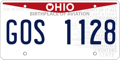 OH license plate GOS1128