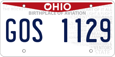 OH license plate GOS1129