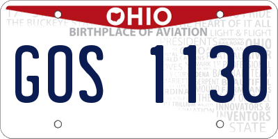 OH license plate GOS1130