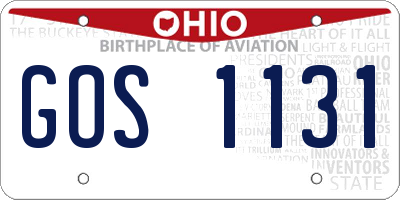 OH license plate GOS1131