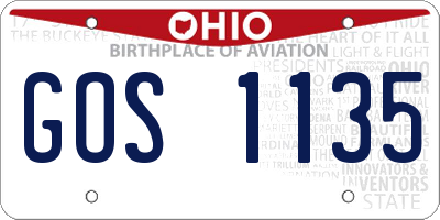 OH license plate GOS1135
