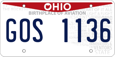 OH license plate GOS1136