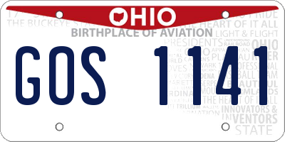 OH license plate GOS1141