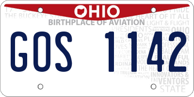 OH license plate GOS1142