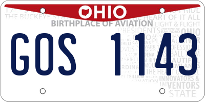 OH license plate GOS1143