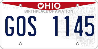 OH license plate GOS1145