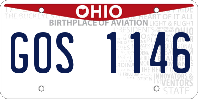 OH license plate GOS1146