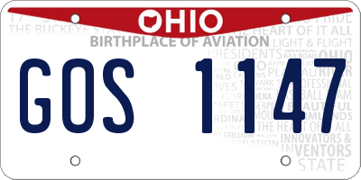 OH license plate GOS1147