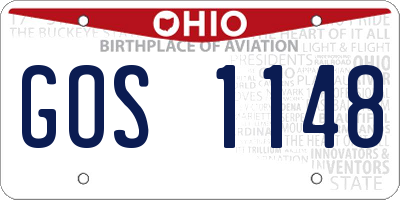OH license plate GOS1148