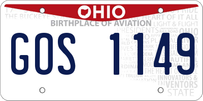 OH license plate GOS1149