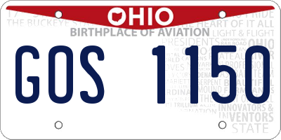 OH license plate GOS1150