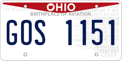 OH license plate GOS1151