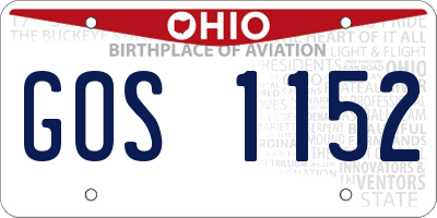 OH license plate GOS1152