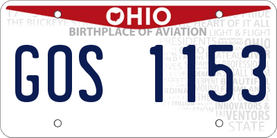 OH license plate GOS1153