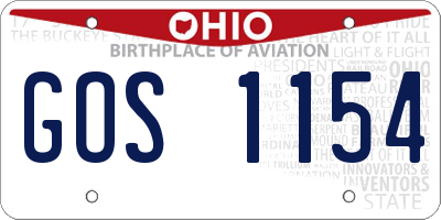 OH license plate GOS1154