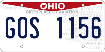 OH license plate GOS1156