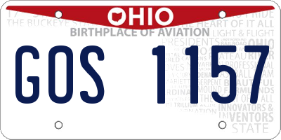 OH license plate GOS1157