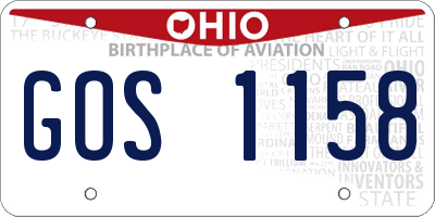 OH license plate GOS1158