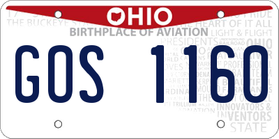 OH license plate GOS1160