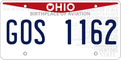 OH license plate GOS1162