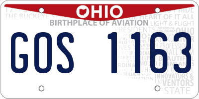 OH license plate GOS1163