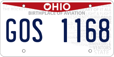OH license plate GOS1168