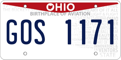 OH license plate GOS1171