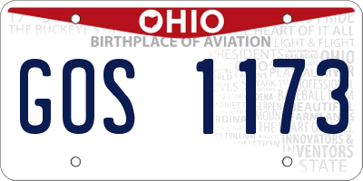 OH license plate GOS1173