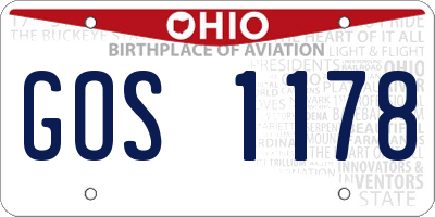 OH license plate GOS1178