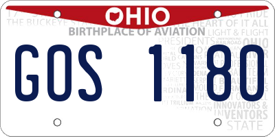 OH license plate GOS1180