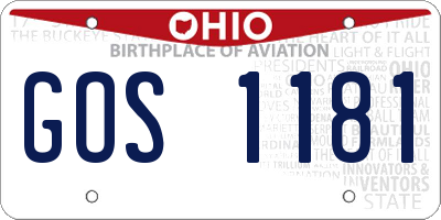 OH license plate GOS1181