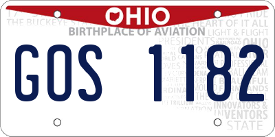 OH license plate GOS1182