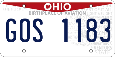 OH license plate GOS1183