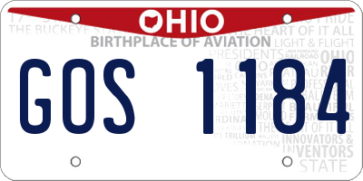 OH license plate GOS1184