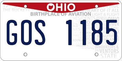 OH license plate GOS1185