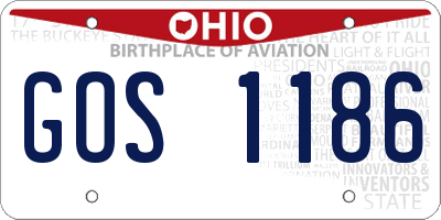 OH license plate GOS1186
