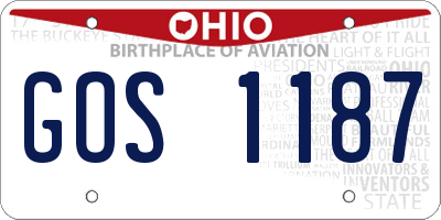 OH license plate GOS1187
