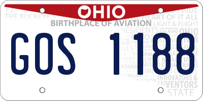 OH license plate GOS1188