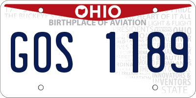 OH license plate GOS1189