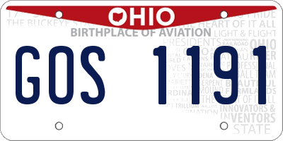 OH license plate GOS1191