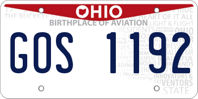 OH license plate GOS1192