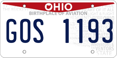 OH license plate GOS1193
