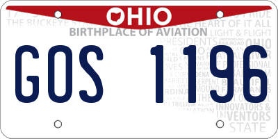 OH license plate GOS1196
