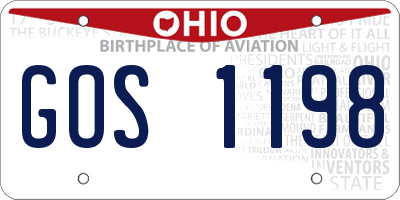 OH license plate GOS1198