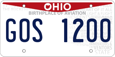 OH license plate GOS1200
