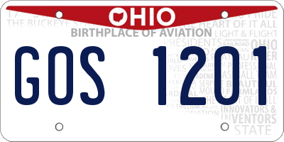 OH license plate GOS1201